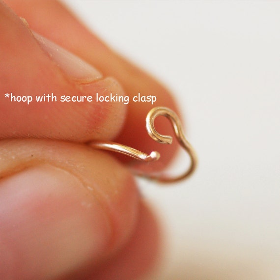 Hoop nose ring with cheap clasp