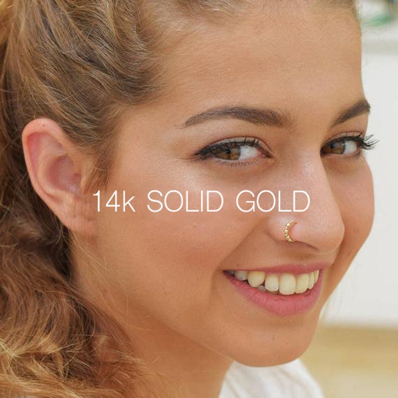 14K Solid Gold Piercing/earring/snug Hoop Earring/helix Etsy