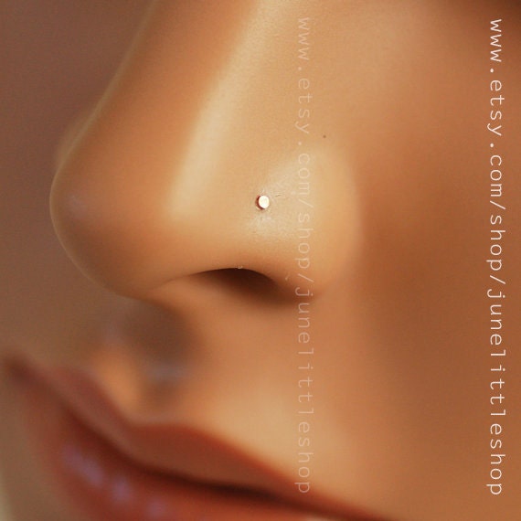 Gold Nose Ring, Nose Piercing, 18k Gold Plated Nose Ring, Silver Nose