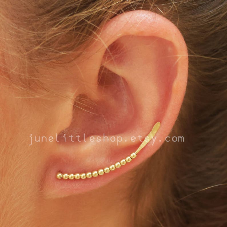 Gold Ear Climber Earrings Simple Ear Climber Gold Ear Etsy
