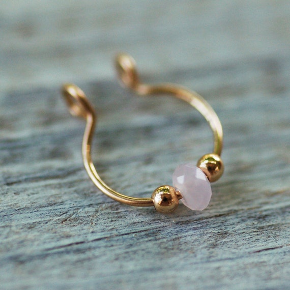 Rose quartz septum ring store