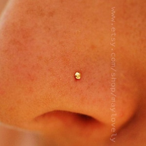 Tiny Nose Stud, 14k gold filled nose stud, Dome head 24 gauge nose stud, DOME head minimalist nose stud, barely there stud, dot nose stud image 2