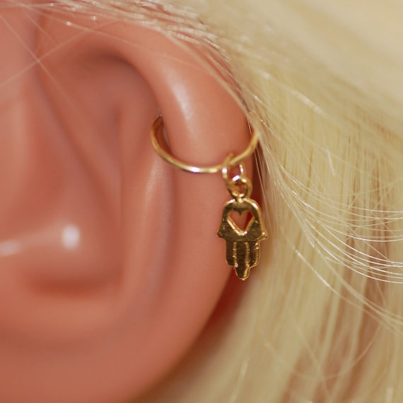 14K Gold Cartilage Earrings Flower Cartilage Earring Heilx Stud Earrings –  OUFER BODY JEWELRY
