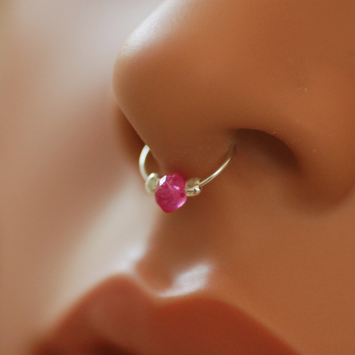 FAKE Gold Septum Ring Nose Jewelry Ring NO PIERCING Fake Etsy