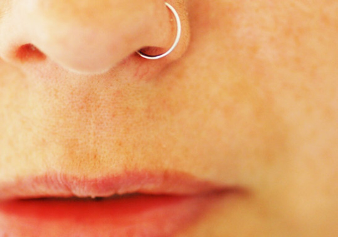 Small Nose Ring, Thin Nose Ring, Silver Hoop, Small Gold Hoops, Nose