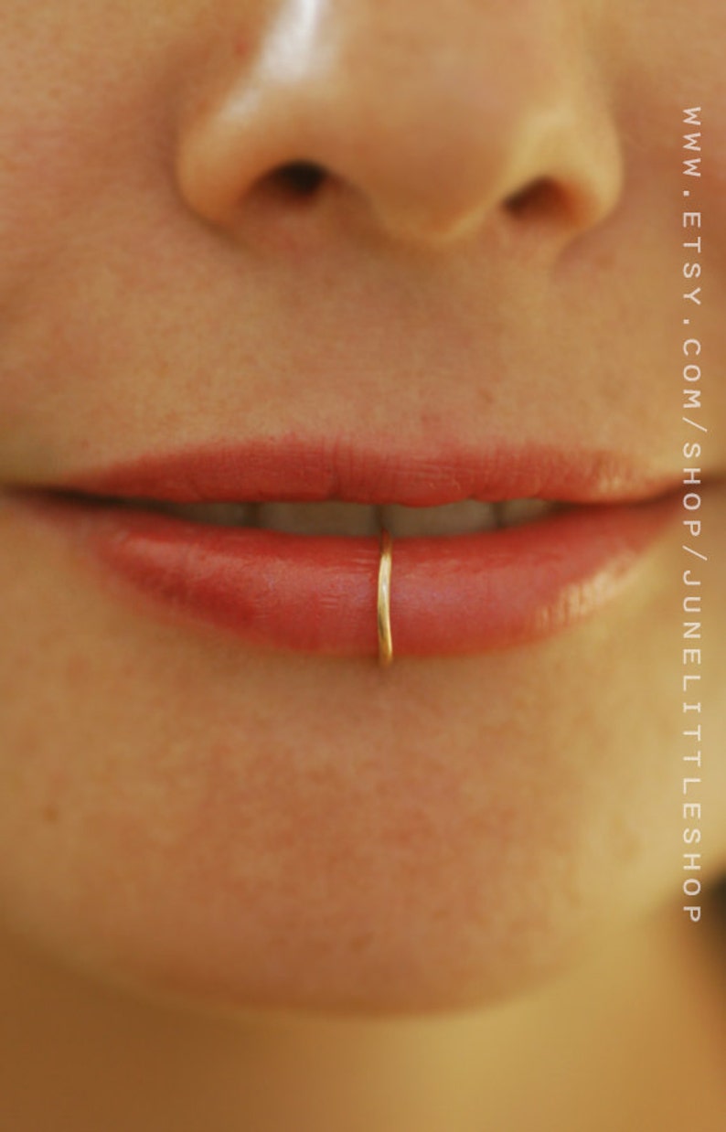 Fake Lip Piercing Fake Lip Ring Lip Cuff Gold Lip Hoop Etsy