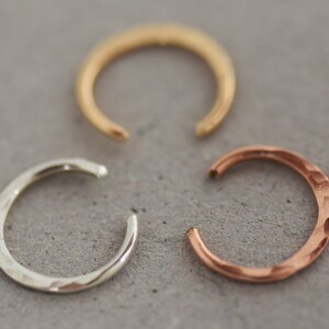 Fake Septum Ring, Faux Nose Jewelry, Hammered Fake Nose Hoop, Faux Piercing, Non Pierced 14k Gold Filled Hoop Ring, NO PIERCING REQUIRED