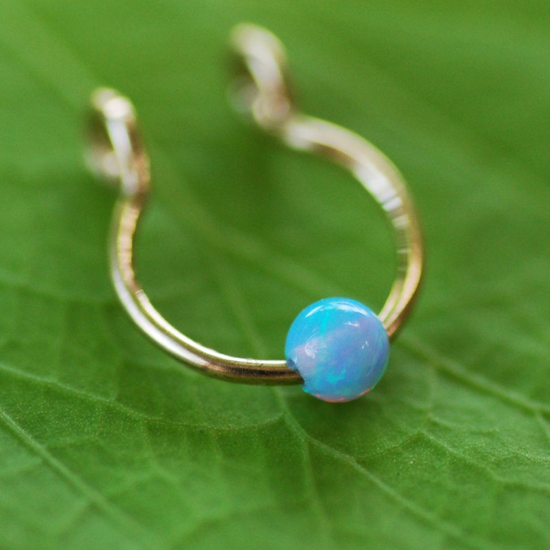 Bague de nez septum anneau de septum dopale bijoux de | Etsy