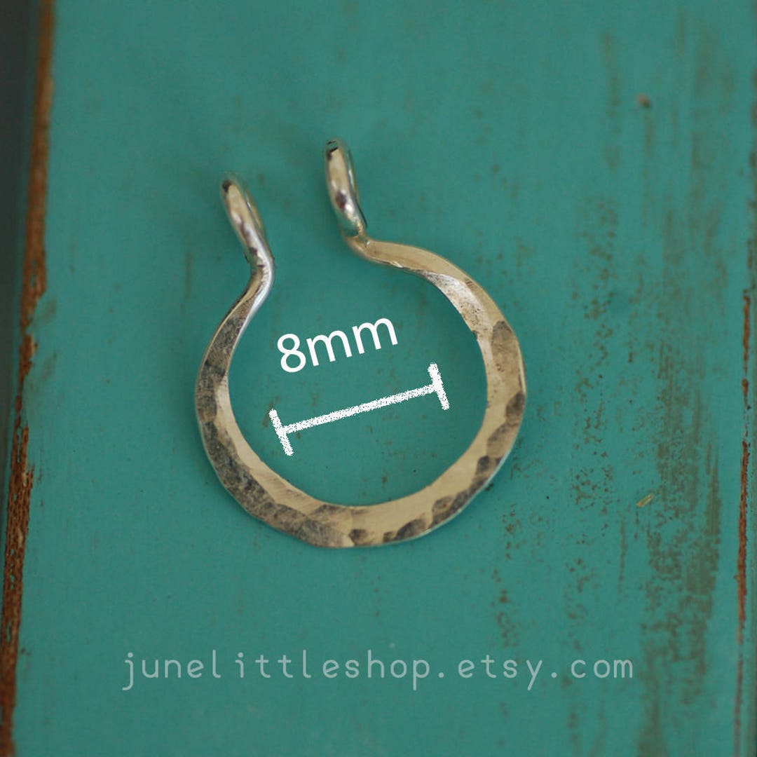 Fake Septum Ring Silver Sterling Fake Nose Ring Faux Septum Nose Ring