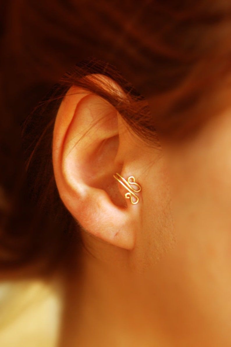 Body jewelry NON PIERCED earring ear cuff 14k gold filled Etsy
