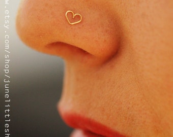 Heart nose ring stud hot sale