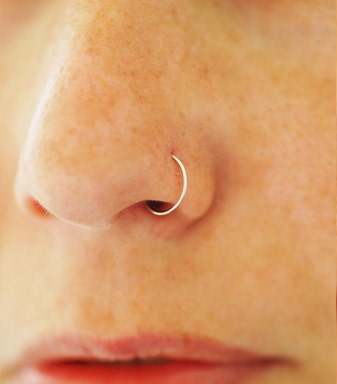 Spiral Double Hoop Nose Ring Silver Nose Ear Piercing Nose Piercing Can You Get A Hoop Piercing Ideas  Double Hoop Right