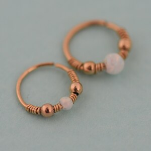 Opal Nose Ring, Nose Piercing, Gold Opal Piercing, Piercing Cartilage, Tragus Hoop Earring