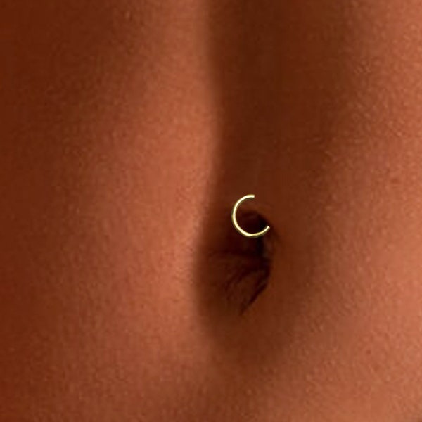 Gold Hoop Belly Ring ,16g Naval Ring, Plain Belly Hoop, Dainty Belly Ring, Thick Belly Ring, Thin Naval Hoop