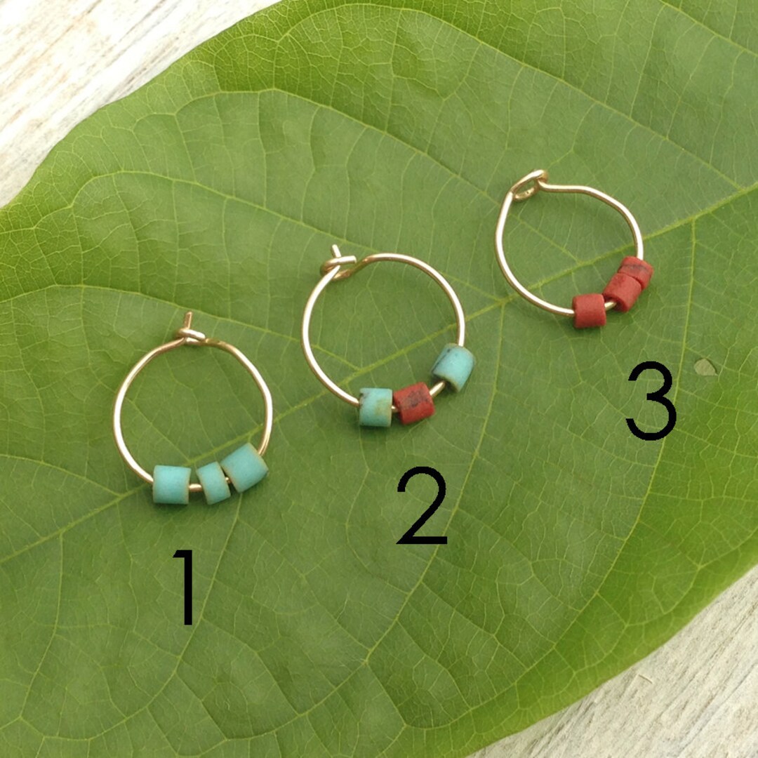 Choose Your Hoop, Turquoise Nose Hoop, Silver Nose Ring, Silver Nose