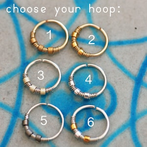 NOSE RING, Nose Hoop, 24 22 20 Gauge hoop, tragus hoop, helix hoop earring, Nose Hoop, cartilage hoop Ring, tiny endless Nose Hoop