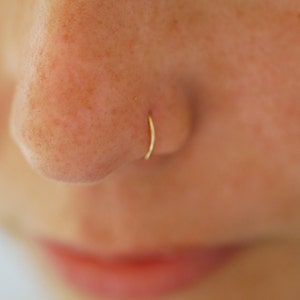 Small gold nose hoop, 22 GAUGE, gold nose ring, 14k gold nose ring, silver nose ring, simple tiny hoop