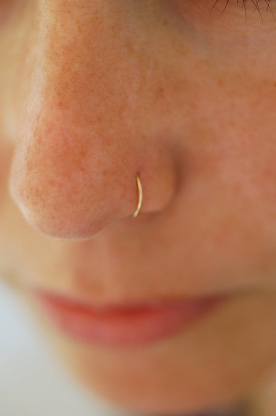 Nose Ring, Double Nose Ring for Single Piercing, Hoop Ring, Nose Stud, –  FANCYDIAMONDJEWELS