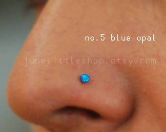 Tiny opal nose stud,Gold Nose Stud,nose stud gold,small nose stud,22g nose stud,thin nose stud,gold nose stud,nose stud green opal,nose stud