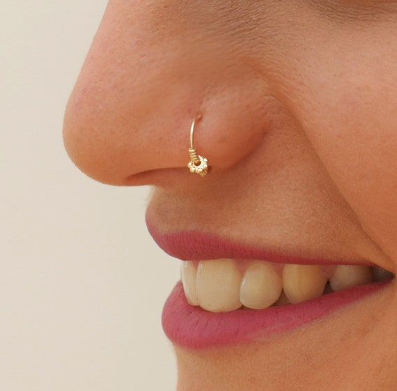 Alagia Gold Nose Ring, Dainty Thin Indian Nose Hoop India | Ubuy