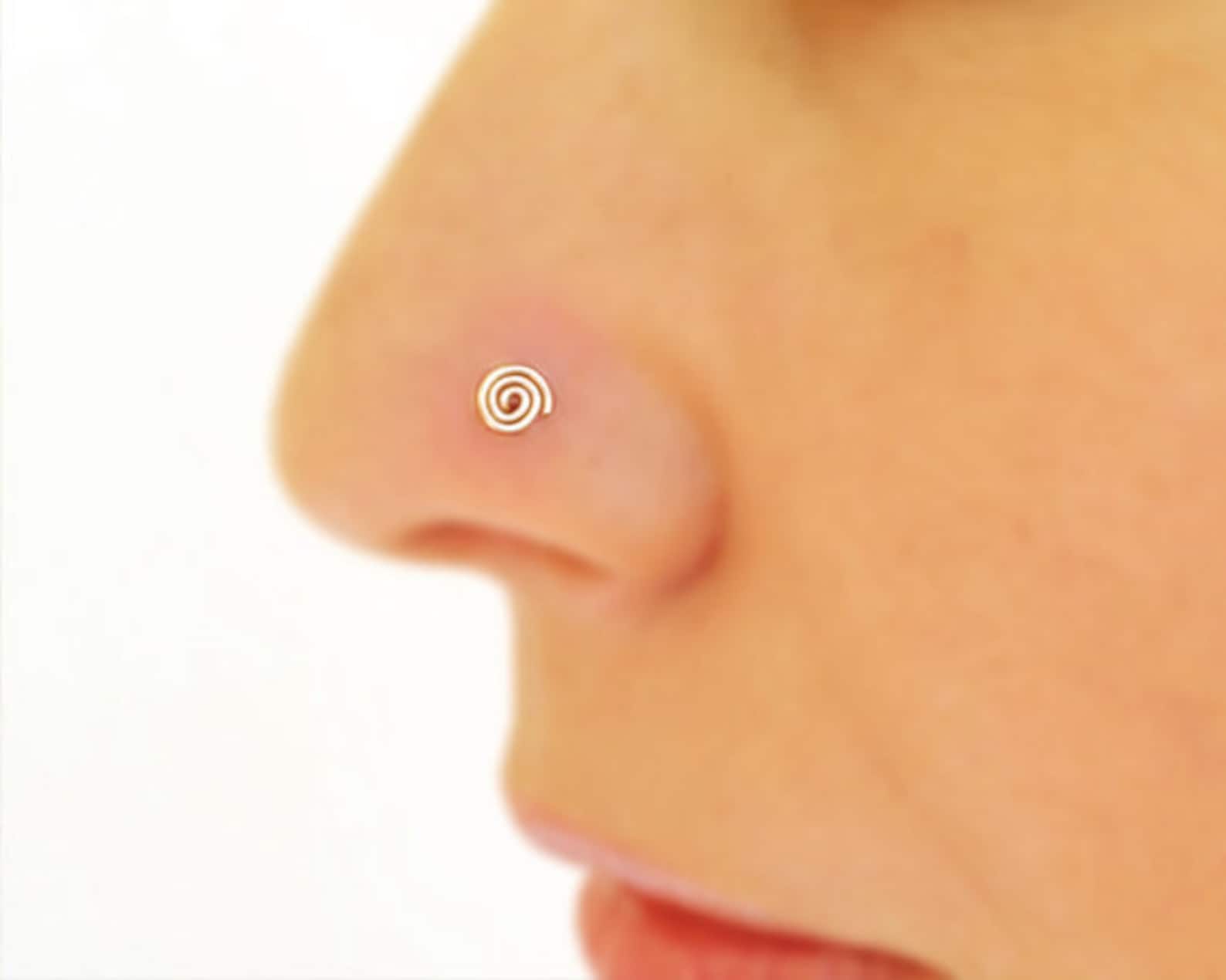 Orecchino Spirale Legno - Finto Piercing In Stile Tribale, Motivo Oro, Gancio Regolabile - Foto 5