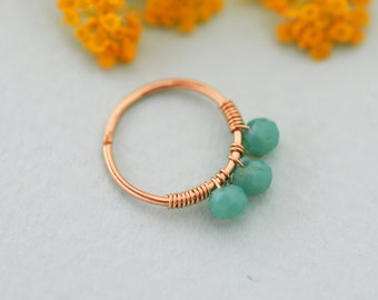 Broskörhänge i guld, örhänge i havskvarts, Snug broskörhänge i guld, Huggie-örhänge i 14 karat guld, Helix-örhänge