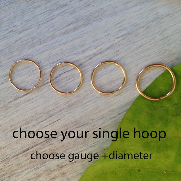 Small gold nose hoop, 18 gauge nose ring, gold nose ring, 22 gauge nose ring, silver 14k gold nose ring, silver nose ring, simple tiny hoop