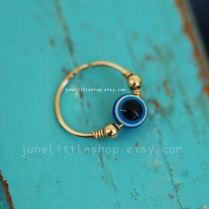 Pendiente de mal de ojo, pendiente de cartílago de mal de ojo, aro de hélice de mal de ojo, joyería de ojo, aro de pendientes de mal de ojo, trago, hélice, aro de hélice de plata