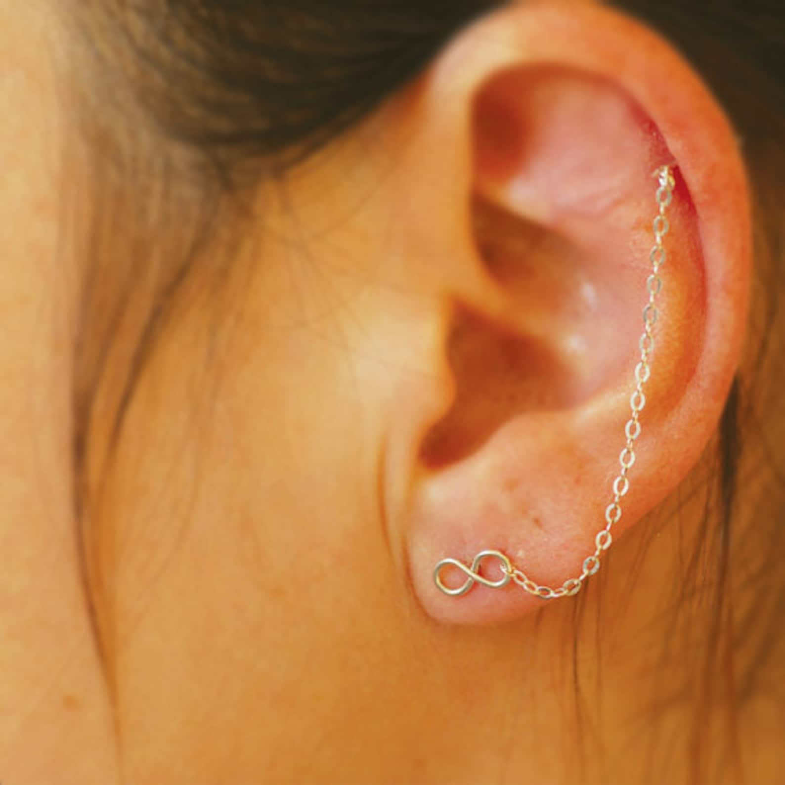 Cartilage chain earring double cartilage earring cartilage Etsy
