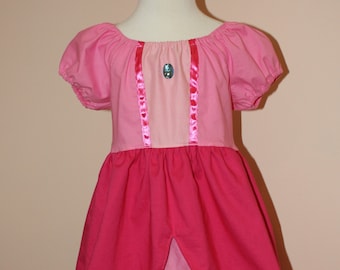 Princess Peach Inspired Washable Cotton Play Dress Costume
