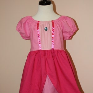 Princess Peach Inspired Washable Cotton Play Dress Costume