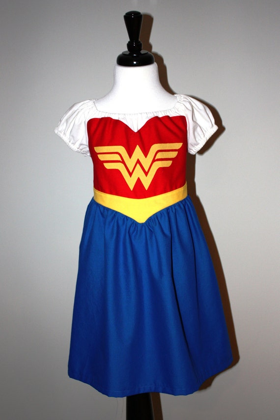 Child Sized Wonder Woman Inspired Dress, Crown and Cuffs - Etsy