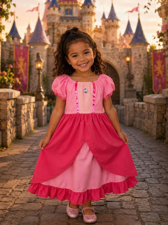 Disney World Cotton Disney Princess Dresses 100% Cotton Cinderella Princess Dress Logic Laughter