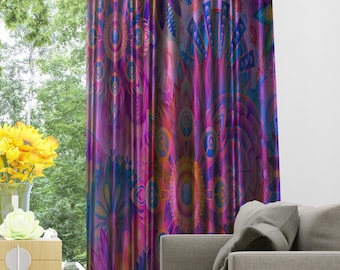 Cortinas bohemias moradas con paneles de cortina modernos