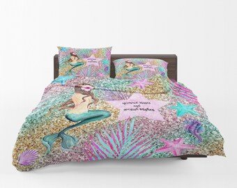 mermaid bedding etsy