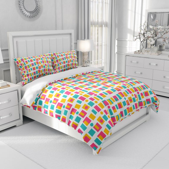 Retro Comforter Mid Century Modern Bedding Mod Duvet Cover Etsy
