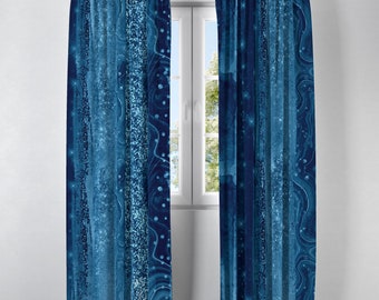Blue Gypsy Boho Window Curtains