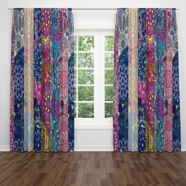 Boho Paisley Window Curtains Window Treatments