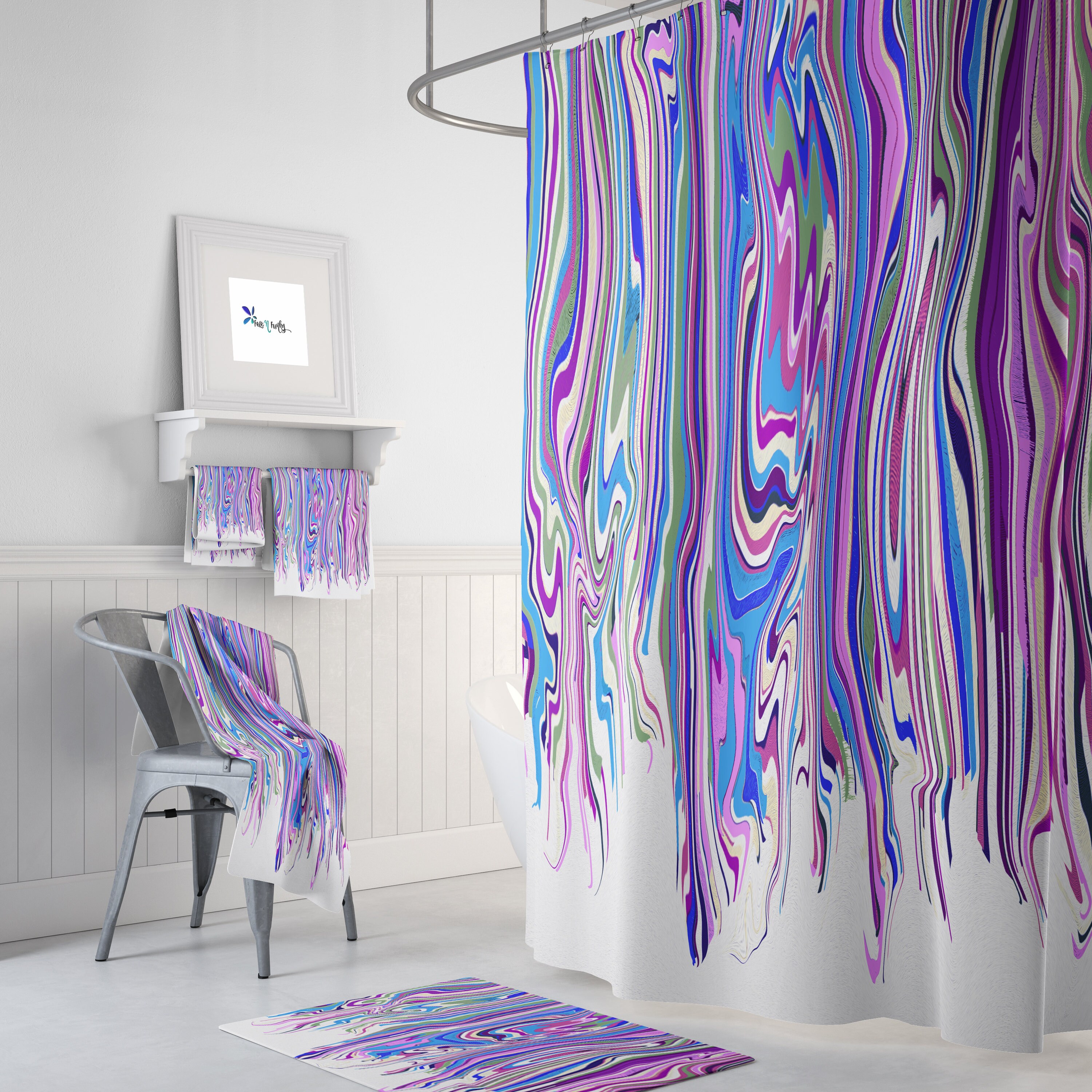 Purple Swirl Boho Shower Curtain Etsy