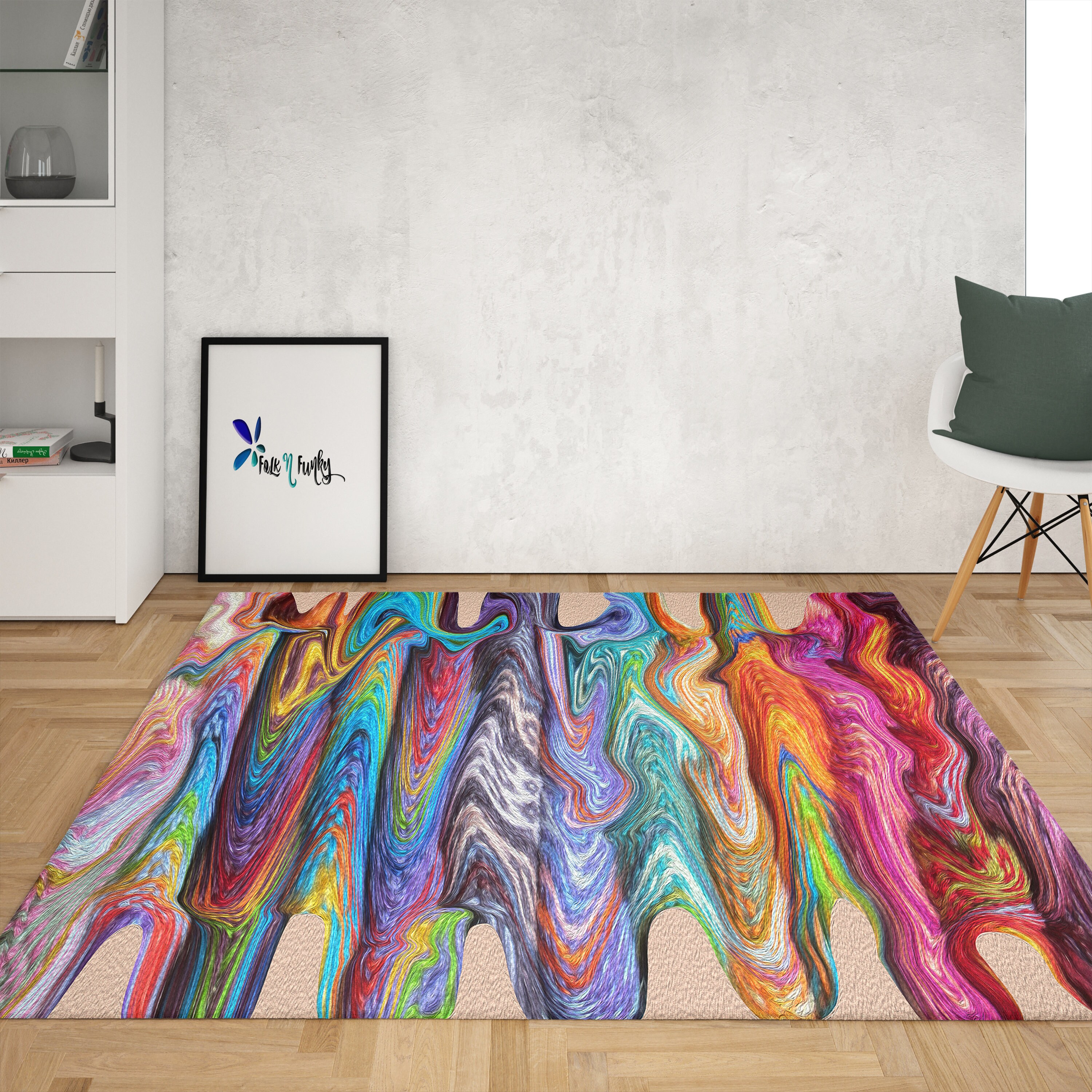 Personalized Hippie Boho Rug Throw Rug Tie Dye Design 4 Sizes Area Rug