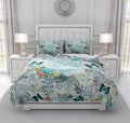 Sugar Skull Bedding | Comforter or Duvet Cover Set | Twin, Full, Queen, King Size | Teal Skulls and Butterflies