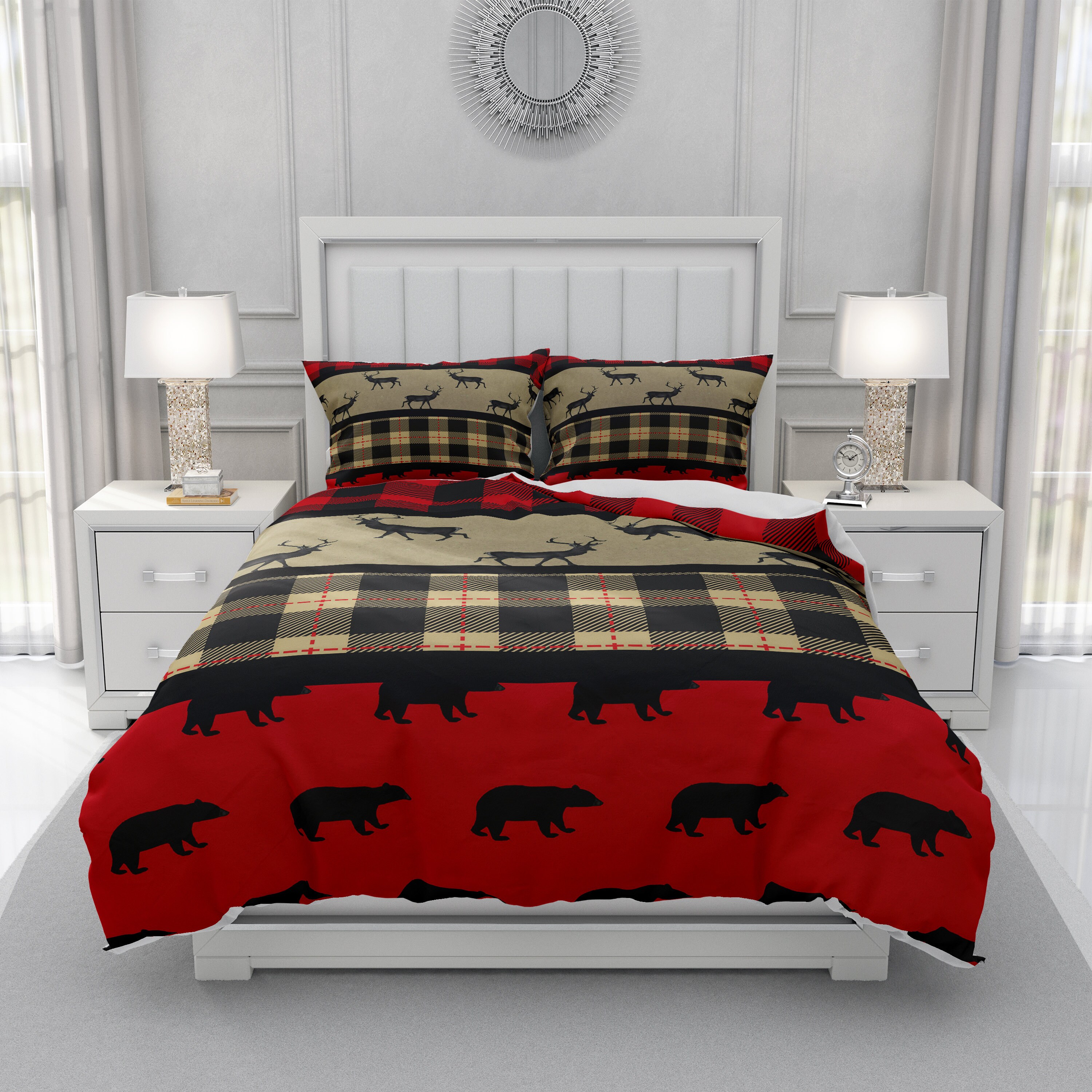 Check out our cabin duvet covers selection for the very best in unique or custom, handmade pieces from our duvet covers shops. rustic bedding lumberjack plaid