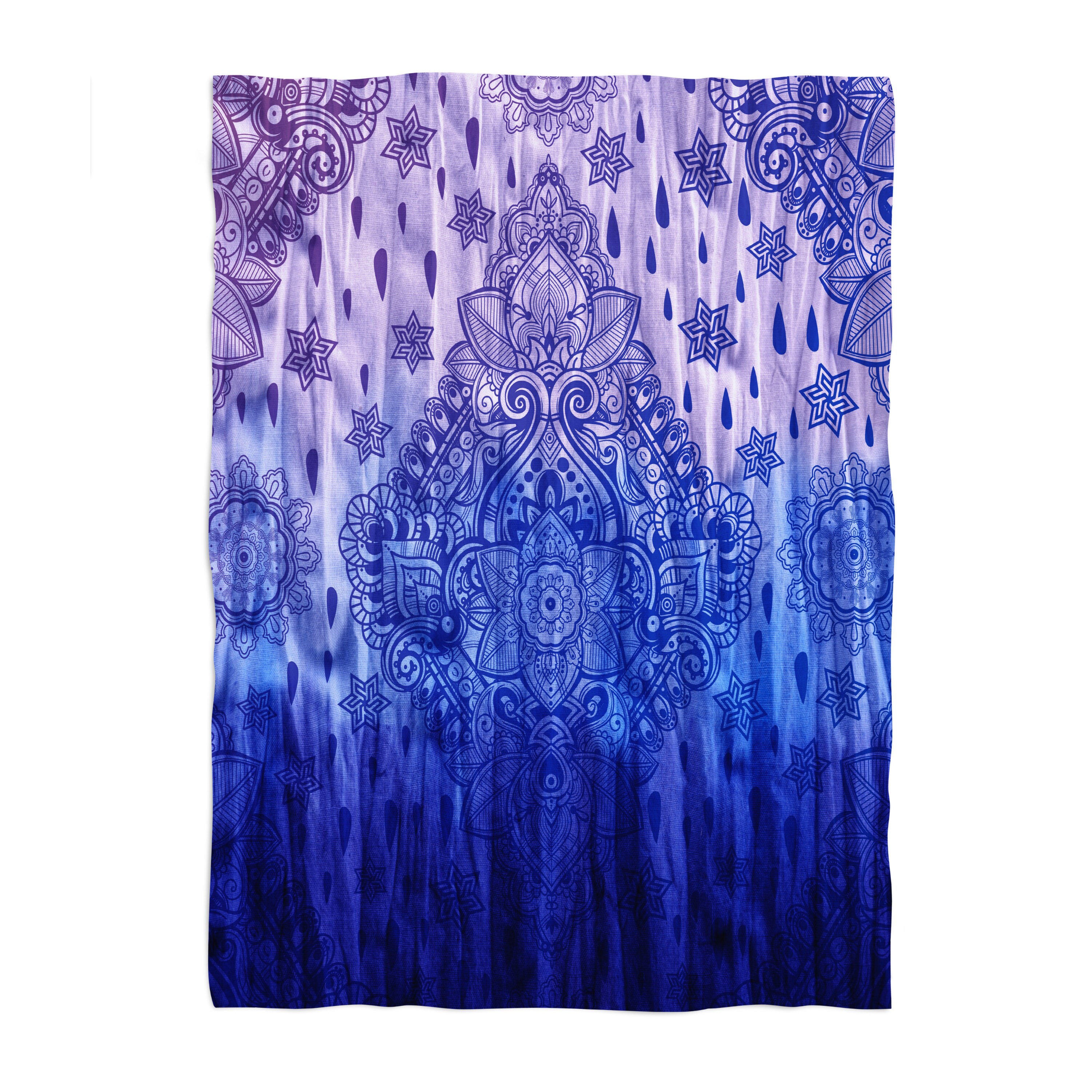 Bohemian Purple Tie Dye Fleece Blanket