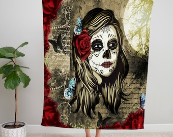 La Rosa Sugar Skull Blanket