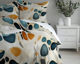 Pebble Abstract Microfiber Comforter and Duvet Cover Options