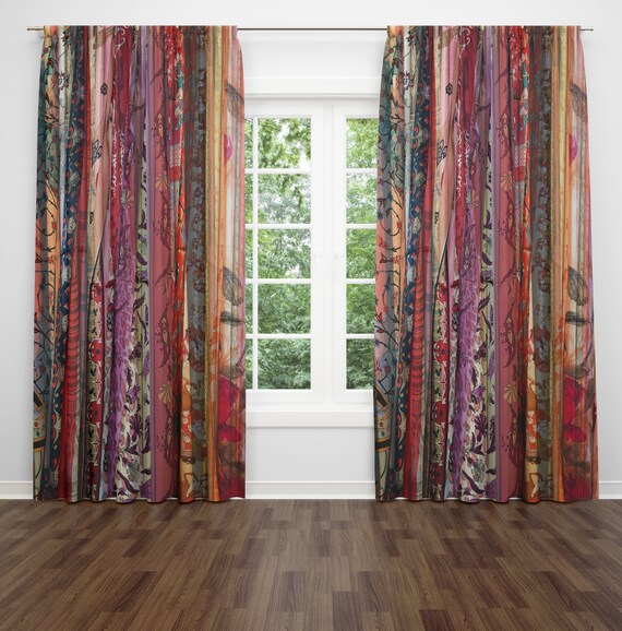 Boho Chic Window Curtains Gypsy Spirit Boho Drapes Etsy