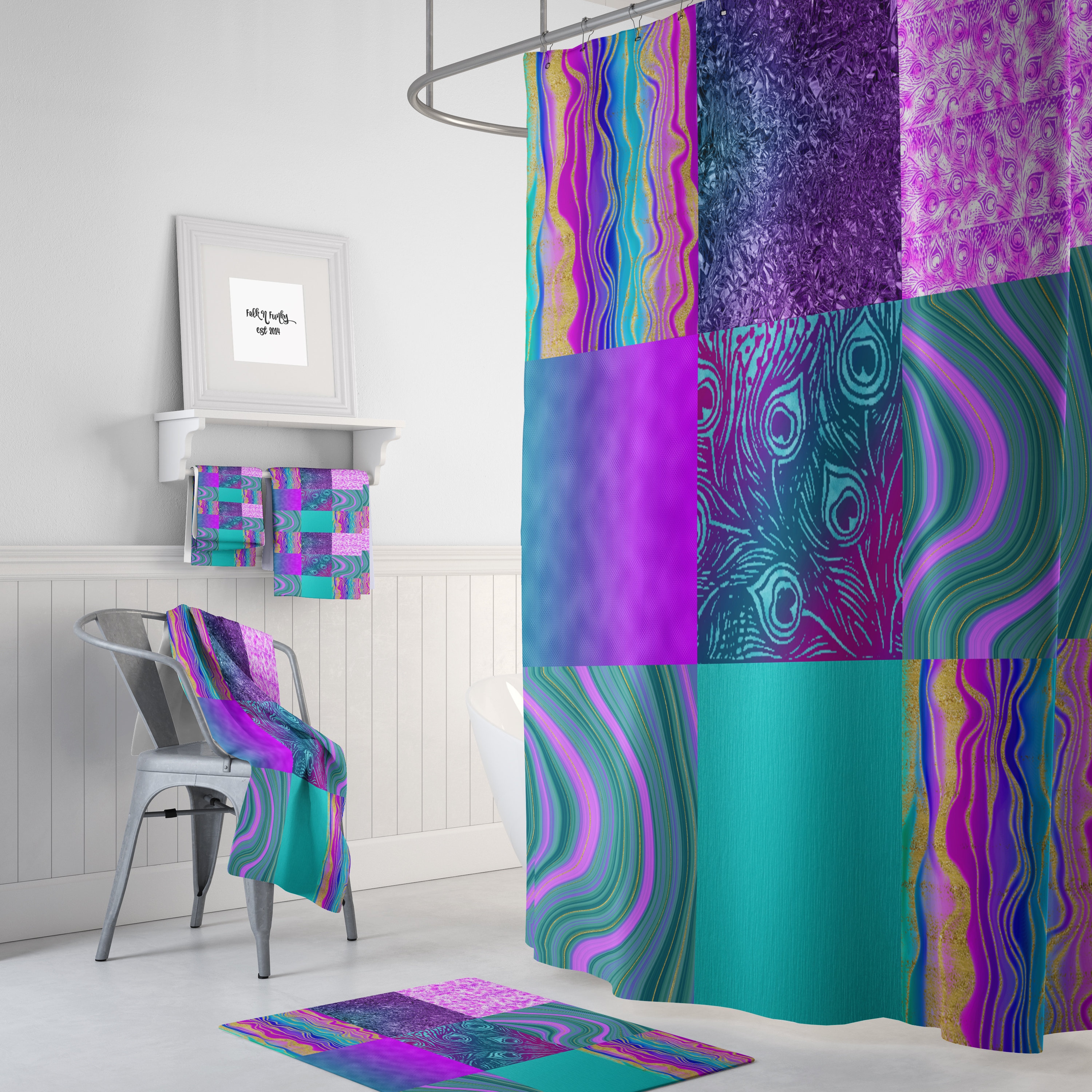 Purple Boho Shower Curtain Etsy
