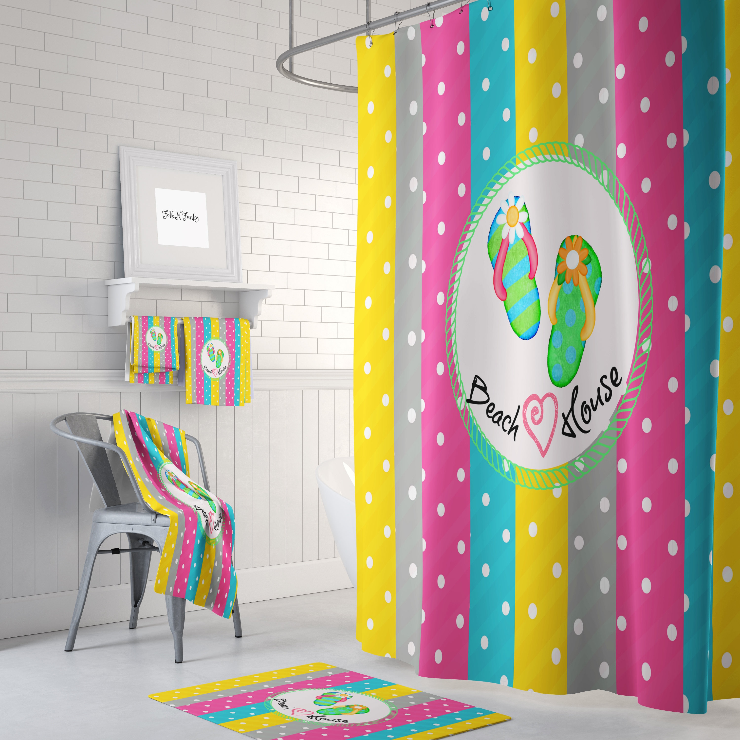 Shower Curtain Beach Theme Beach House Decor Beach House