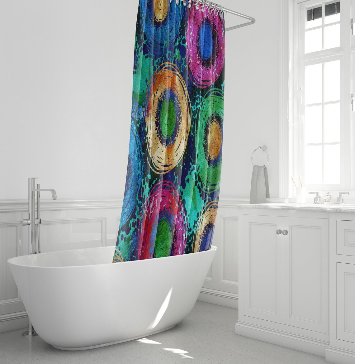 Hippie Vibe Shower Curtain Boho Bathroom Decor Etsy