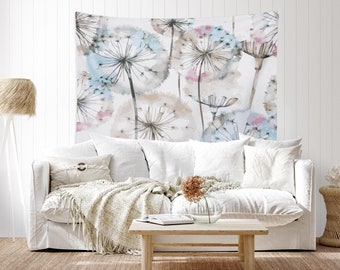 Boho Floral Wall Tapestry Dandelions